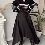 Siyah Tensel Asimetrik Kruvaze Etek | ÖN SİPARİŞTİR 16 ŞUBAT PAZARTESİ KARGOLANACAKTIR