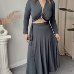 Antrasit Kruvaze A Form Etek | Esnek Versiyon