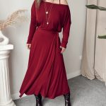 Bordo Kruvaze A Form Etek | Esnek Versiyon