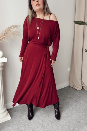 Bordo Kruvaze A Form Etek | Esnek Versiyon