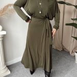 Haki Kruvaze A Form Etek | Esnek Versiyon