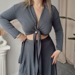 Antrasit Sandy Bağlamalı Büstiyer