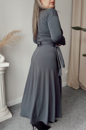 Antrasit Kruvaze A Form Etek | Esnek Versiyon - Görsel 3