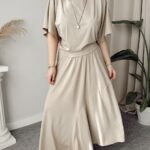 Bej Viskon Asimetrik Etek