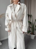 Taş Oversize Rüzgarlıklı Kuşaklı Trençkot - Görsel 6