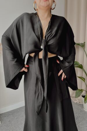 Siyah Tensel Bağlamalı Büstiyer