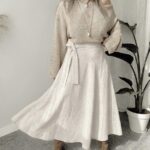 Kum Keten Kruvaze A Form Etek | ÖN SİPARİŞ 4 MAYIS PAZARTESİ KARGOLANACAKTIR