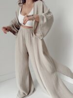 Taş Organik Pamuk Müslin Maxi Kimono