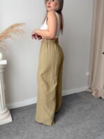 Khaki Organik Müslin Palazzo - Görsel 2