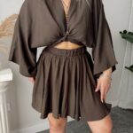 Acı Kahve Keten Şort Etek