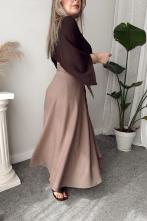 Vizon Keten Kruvaze A Form Etek - Görsel 3