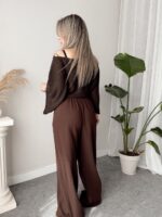 Acı Kahve Organik Müslin Palazzo - Görsel 5