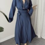 Mavi Modal A form Asimetrik Kruvaze Etek