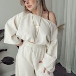 Kum Keten Kayık Crop Bluz