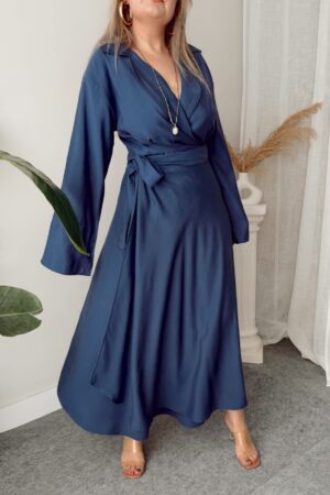 Mavi Modal A form Asimetrik Kruvaze Etek - Görsel 4