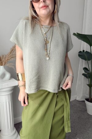 Ada Çayı Pamuk Merserize Bluz - Görsel 3