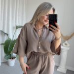 Vizon Organik Pamuk Müslin Oversize Gömlek