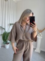 Vizon Organik Pamuk Müslin Oversize Gömlek