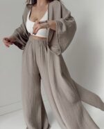 Vizon Organik Pamuk Müslin Kimono - Görsel 3