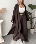 Acı Kahve Organik Pamuk Müslin Kimono - Görsel 2