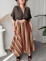 Missoni Desen Kruvaze Midi Örme Plaj Eteği - Görsel 2
