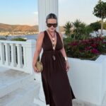 Kahve Keten Maxi Bağlamalı Exclusive Elbise PRE