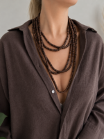 Kahve Silindir Handmade Ahşap Kısa Kolye