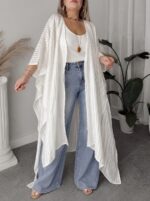 %100 Premium İpek Organze Kimono Pareo