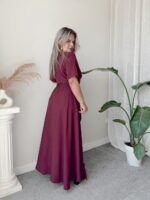 Bordo Keten Volanlı Maxi Asimetrik Etek | ÖN SİPARİŞTİR 5 İŞ GÜNÜNDE ÜRETİLİP GÖNDERİLİR - Görsel 2