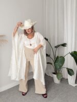 %100 Premium İpek Organze Kimono Pareo - Görsel 2