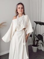 Vanilya Müslin Kayık Crop Bluz - Görsel 2