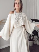 Vanilya Müslin Kayık Crop Bluz - Görsel 3