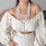 Beyaz Küp Handmade Ahşap Kısa Kolye