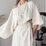 Vanilya Müslin Kayık Crop Bluz