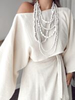 Vanilya Müslin Kayık Crop Bluz - Görsel 4