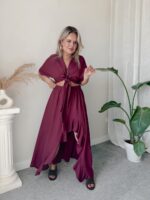 Bordo Keten Volanlı Maxi Asimetrik Etek | ÖN SİPARİŞTİR 5 İŞ GÜNÜNDE ÜRETİLİP GÖNDERİLİR - Görsel 5