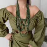 Yeşil Handmade Ahşap Uzun Kolye