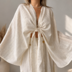Gold İpli Natural Keten Bağlamalı Büstiyer | LIMITED EDITION