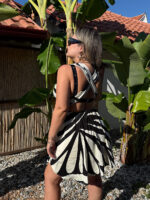 Zebra Bağlamalı Fonksiyonel Mini Elbise - Görsel 2