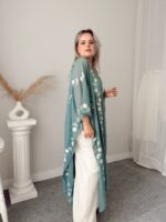 Premium Şifon Nakışlı Kimono Pareo - Görsel 4
