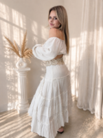 Ekru Natural Off Shoulder Crop Top - Görsel 5