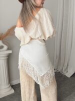 Premium Fringe Natural Püsküllü Şal - Görsel 3