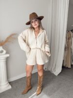 Premium Natural Buruşuk Keten Şort - Görsel 3