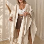 Keten Çizgili Natural Kimono