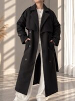 Siyah Premium Kaşe Oversize Kaban - Görsel 3