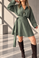 Taşlanmış Nefti Premium Patentli LYOCELL Kruvaze MİNİ Etek