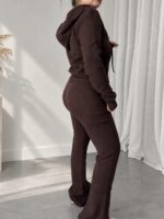 Acı Kahve Yumoş Triko Premium Hırka & Pantolonlu Takım - Görsel 2