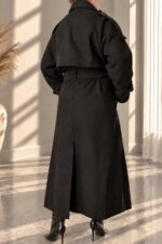Siyah Premium Kaşe Oversize Kaban - Görsel 4