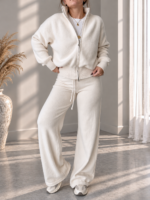 Ekru Yumoş Triko Premium Hırka & Pantolonlu Takım - Görsel 3